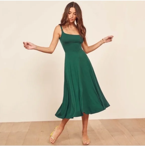 emerald green reformation dress Corset-Bodice Long Emerald Green Formal Dress main image 1